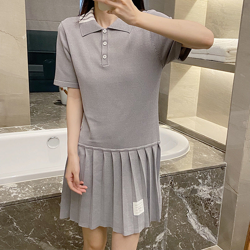 Women's four-stripe POLO collar dress THOM TREND