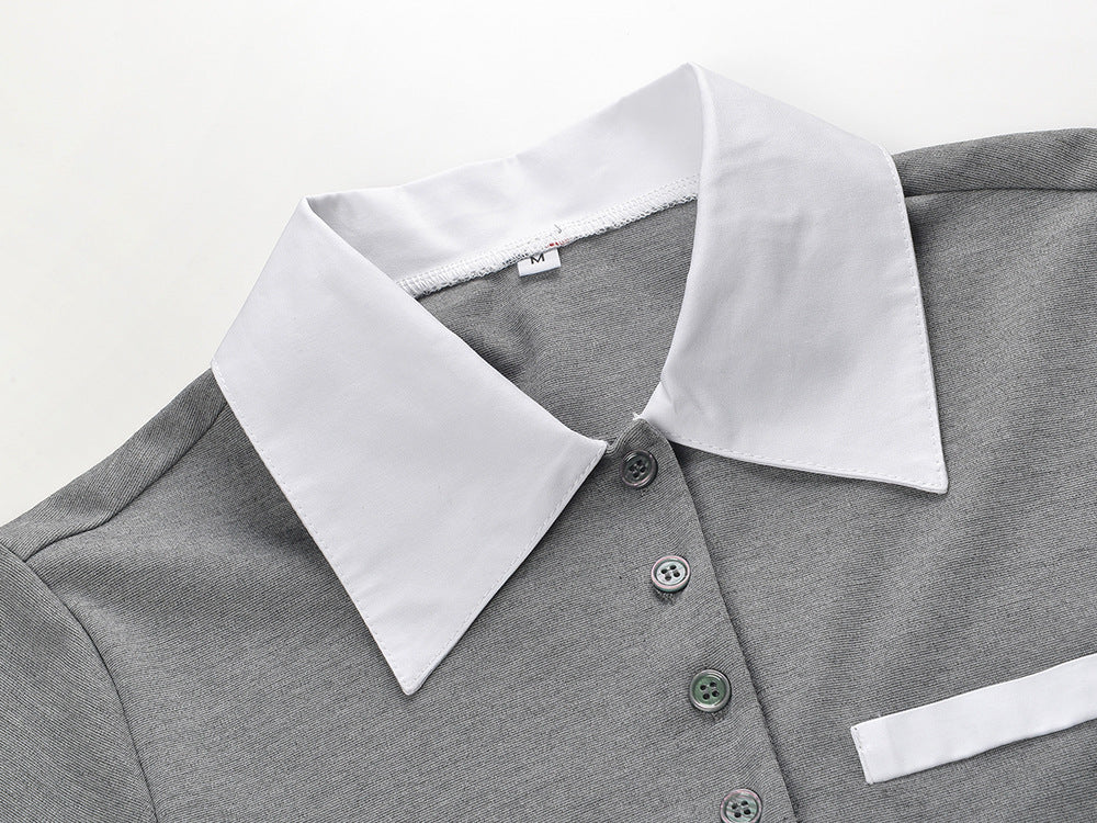 Contrast Collar Dress