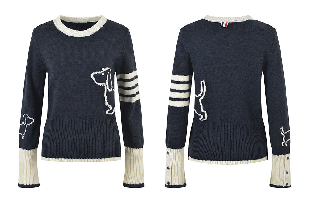 Puppy embroidered sweater