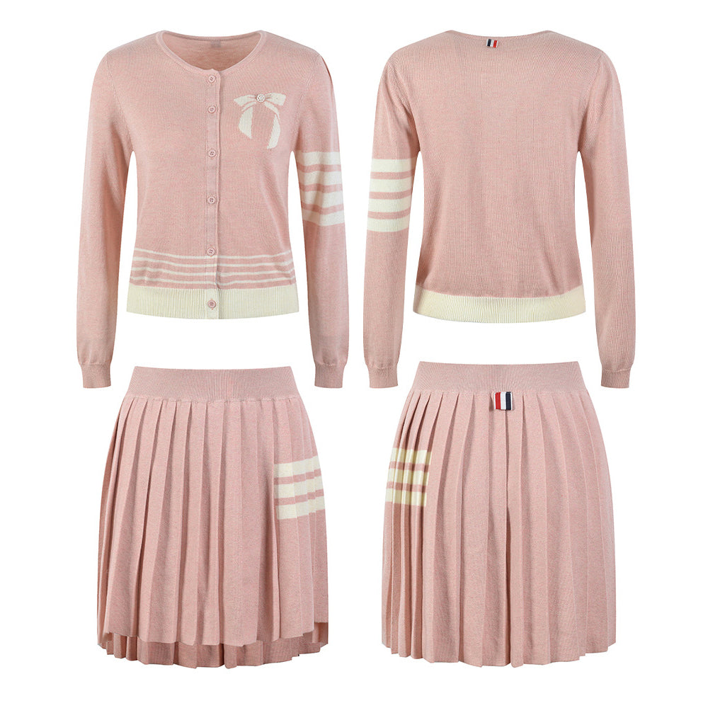 Women's Knitted Short Sleeve +Skirt THOM TREND