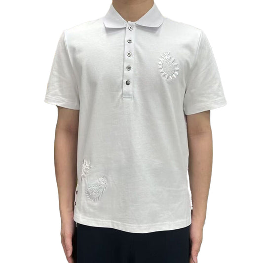2025SS  Men's floral embroidered T-shirt THOM TREND