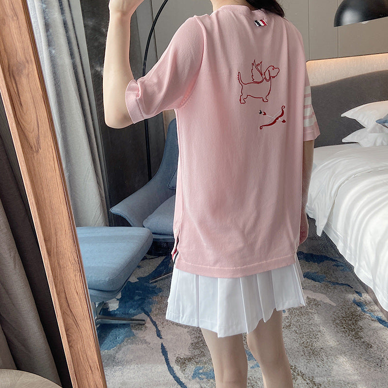 Ladies knitted short sleeves