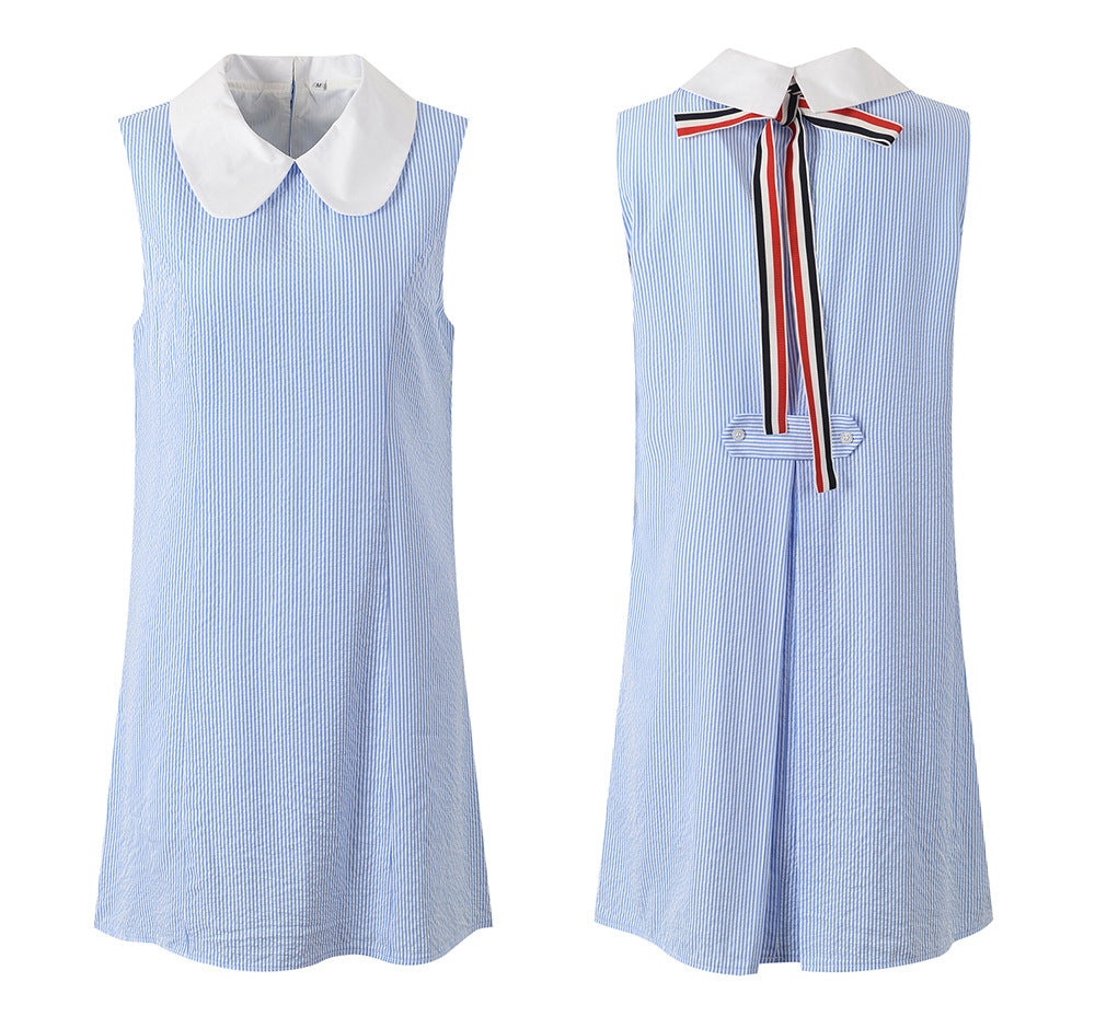 Blue Striped Shirt Dress