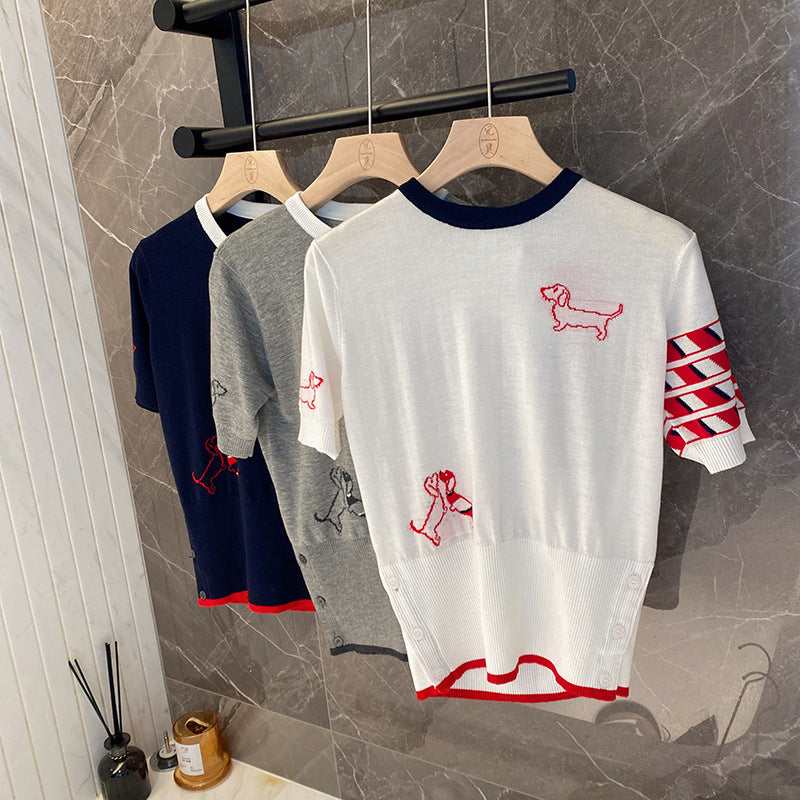 Women's back puppy polo short sleeve（副本） THOM TREND