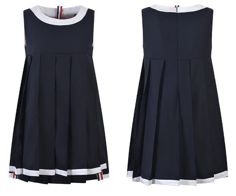 Sleeveless pleated vest dress