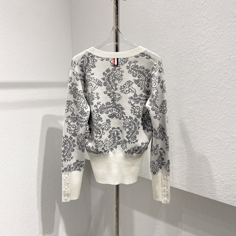 Colorblock wool knit cardigan（副本） THOM TREND