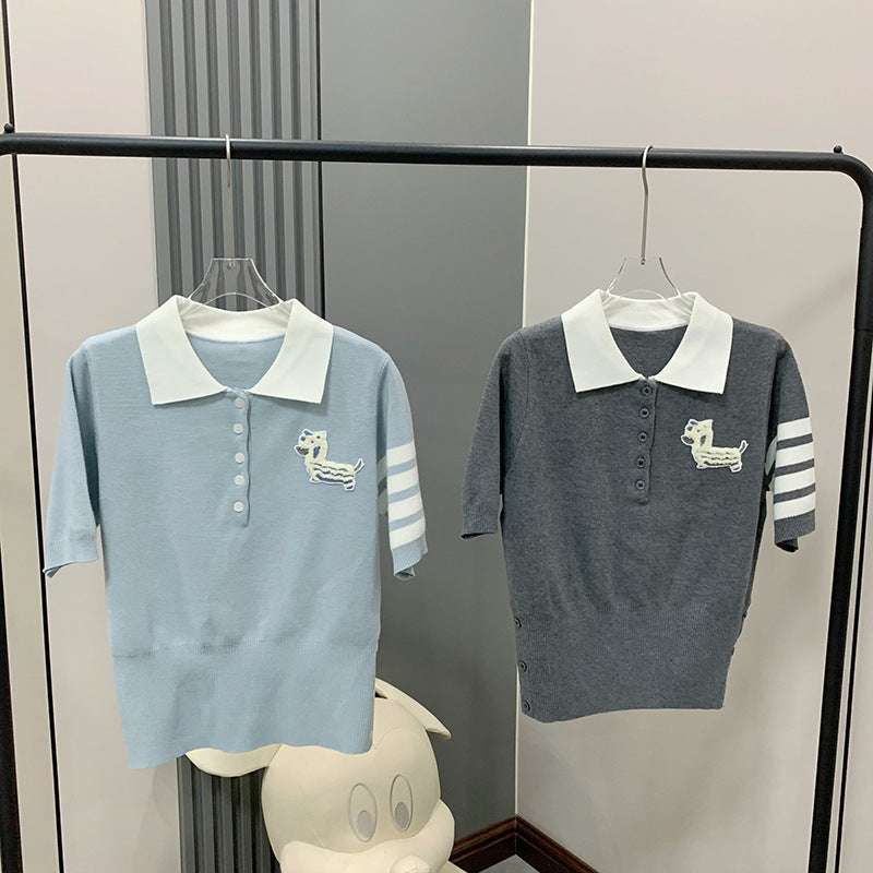 Animal patch polo shirt