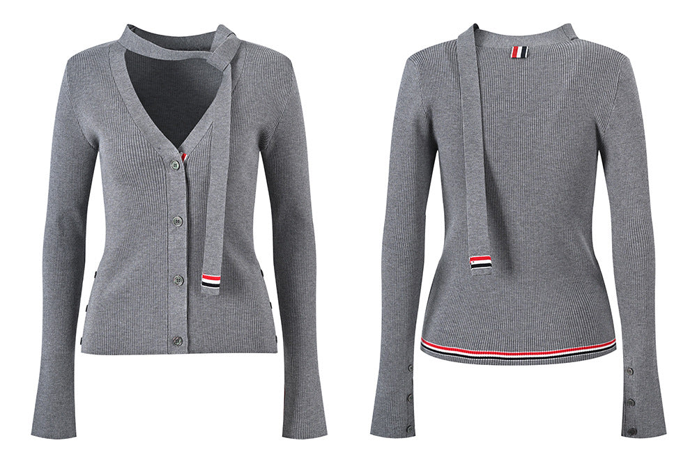 Ribbon knitted cardigan
