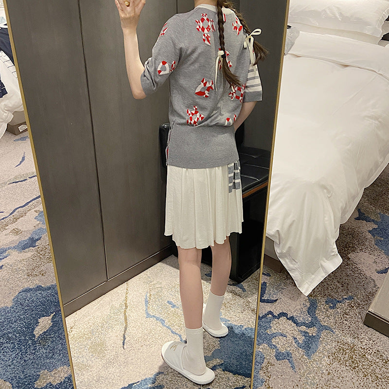 Cartoon round neck high waist T-shirt