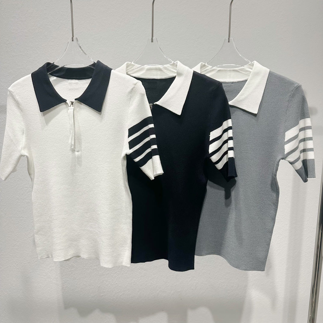 Women's short-sleeved sweater