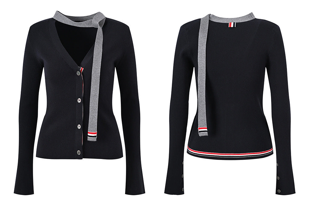 Ribbon knitted cardigan