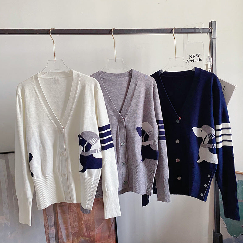 Dog V-neck sweater with back（副本） THOM TREND