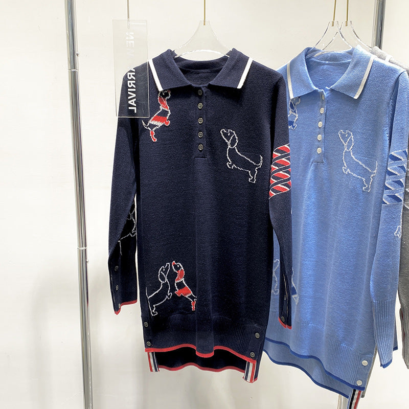 Drawstring Puppy Collar Long Sleeve Dress（复制） THOM TREND