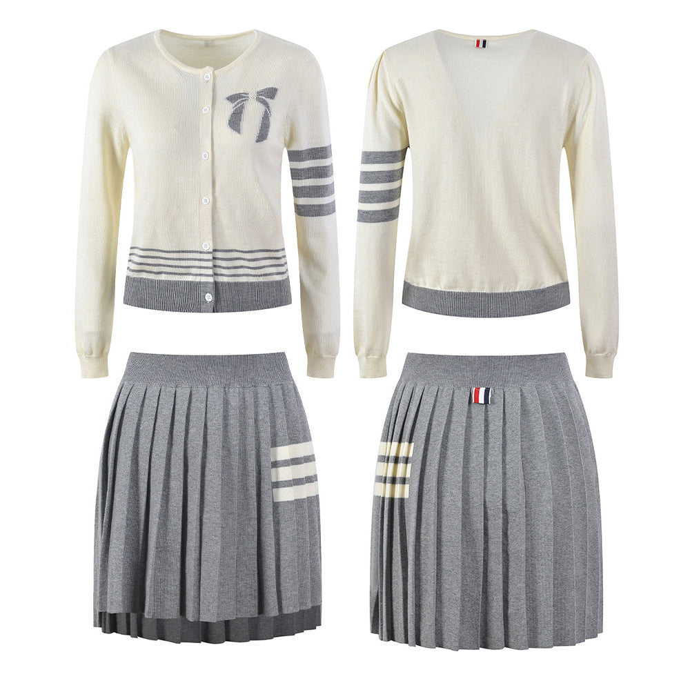 Women's Knitted Short Sleeve +Skirt THOM TREND