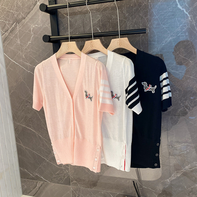 Women's thin ice silk short sleeves THOM TREND