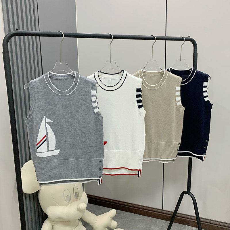 2025SS Sailboat wool vest THOM TREND