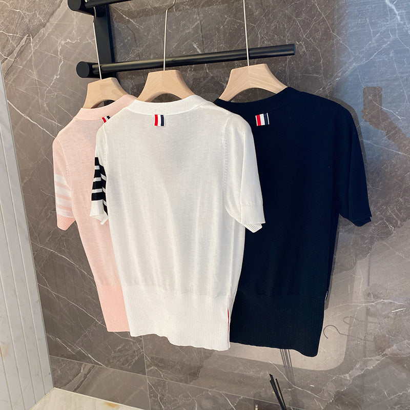 Women's thin ice silk short sleeves THOM TREND