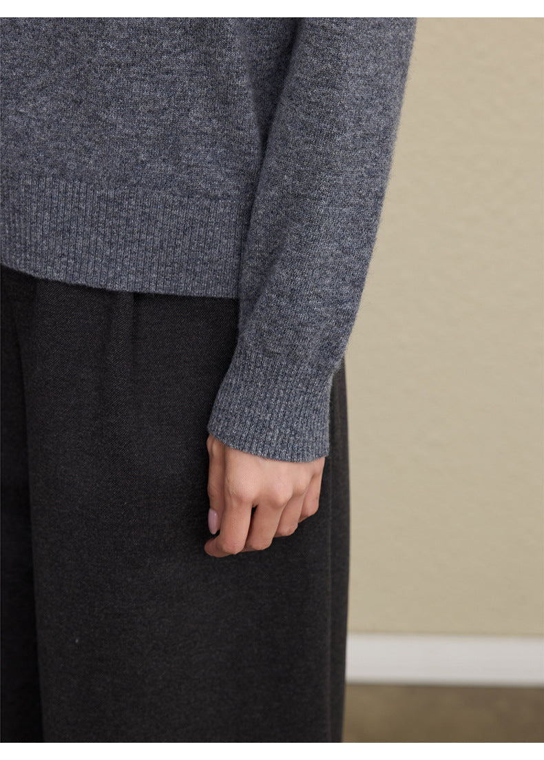 100% Wool Letter Jacquard Cardigan