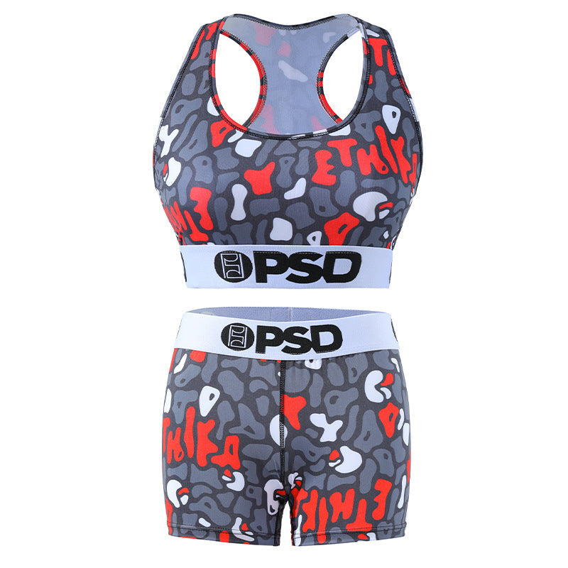 PSD Style Grey Red Graffiti Women's Athletic Set - detail view 1