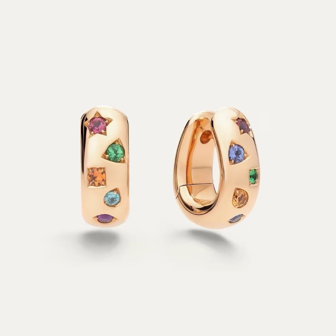 Pomellato Style Iconica Cubic Zirconia 18K Gold-Plated Earrings - Multicolor Cubic Zirconia Earrings