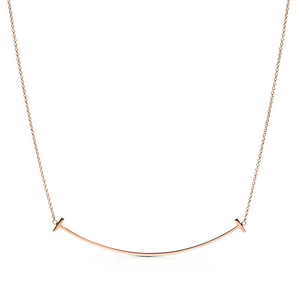Tiffany Style Smile Cubic Zirconia Necklace detail view 1