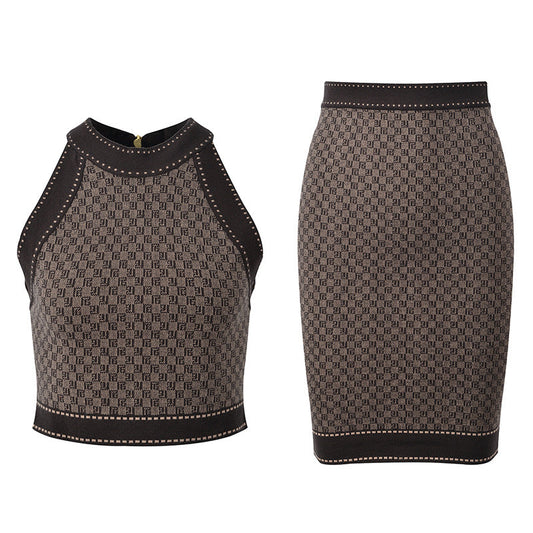 Women's Knitted Short Sleeve +Skirt THOM TREND