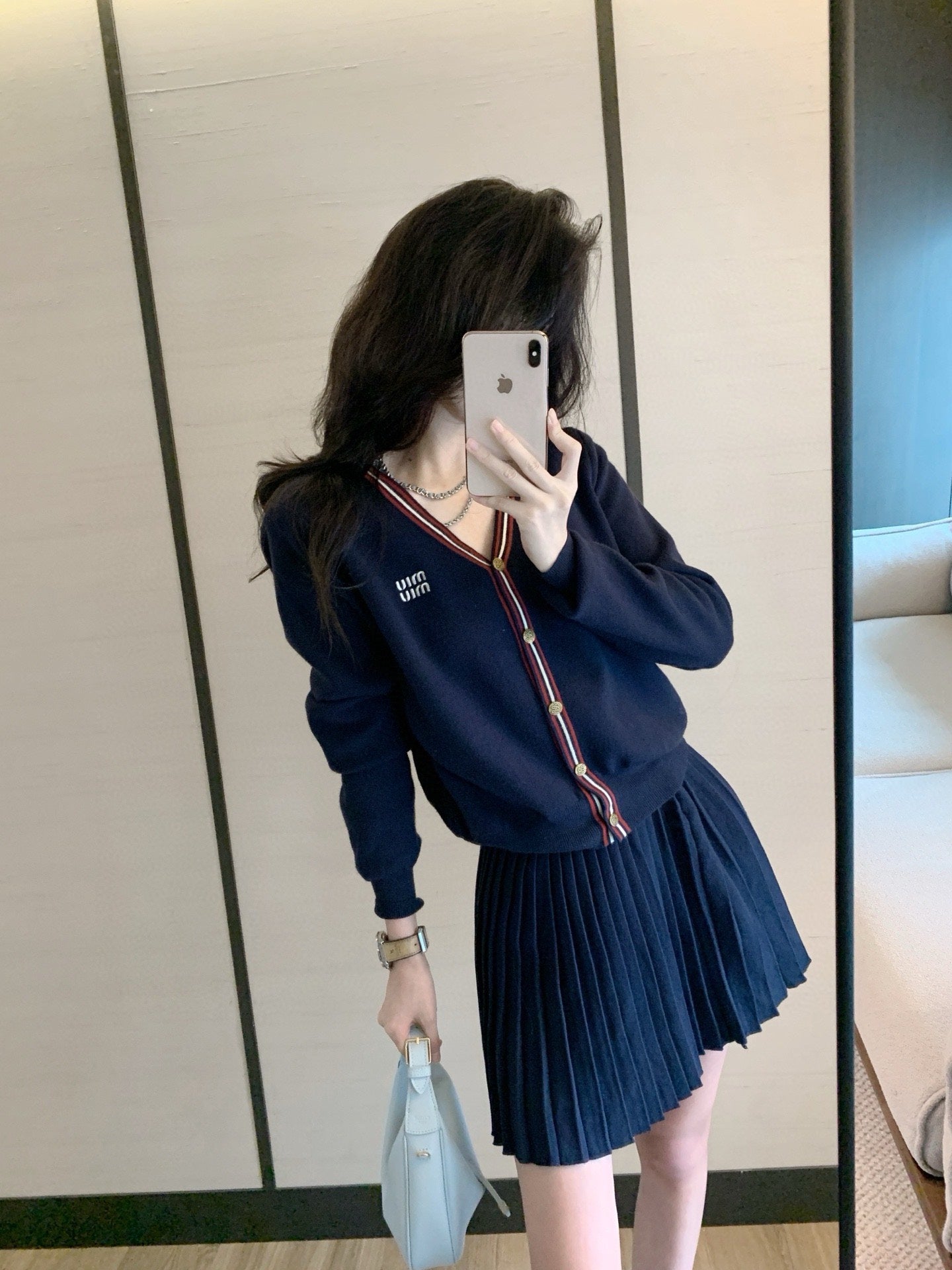 2025SS  Knitted jacket + pleated skirt THOM TREND