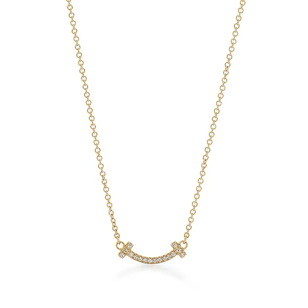 Tiffany Style Smile Cubic Zirconia Necklace detail view 11