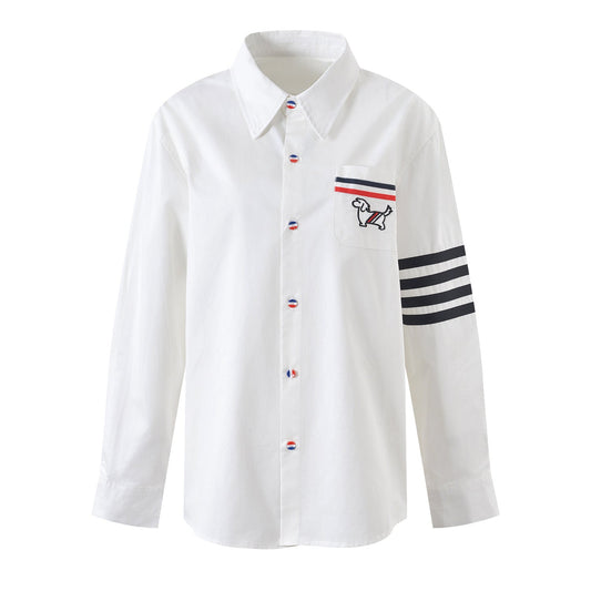 Women's white shirt with bow sleeves（复制） THOM TREND