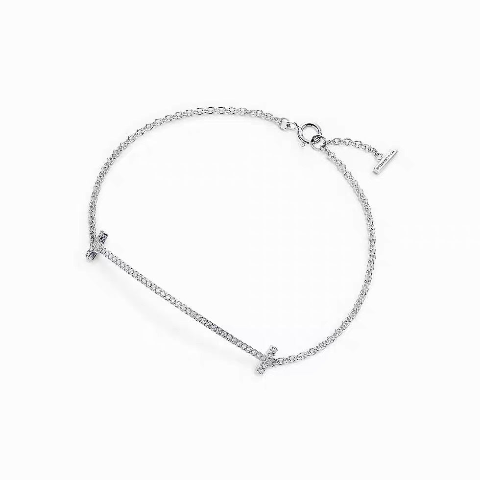 Tiffany Style Smile Cubic Zirconia 18K Gold-Plated Bracelet detail view 10