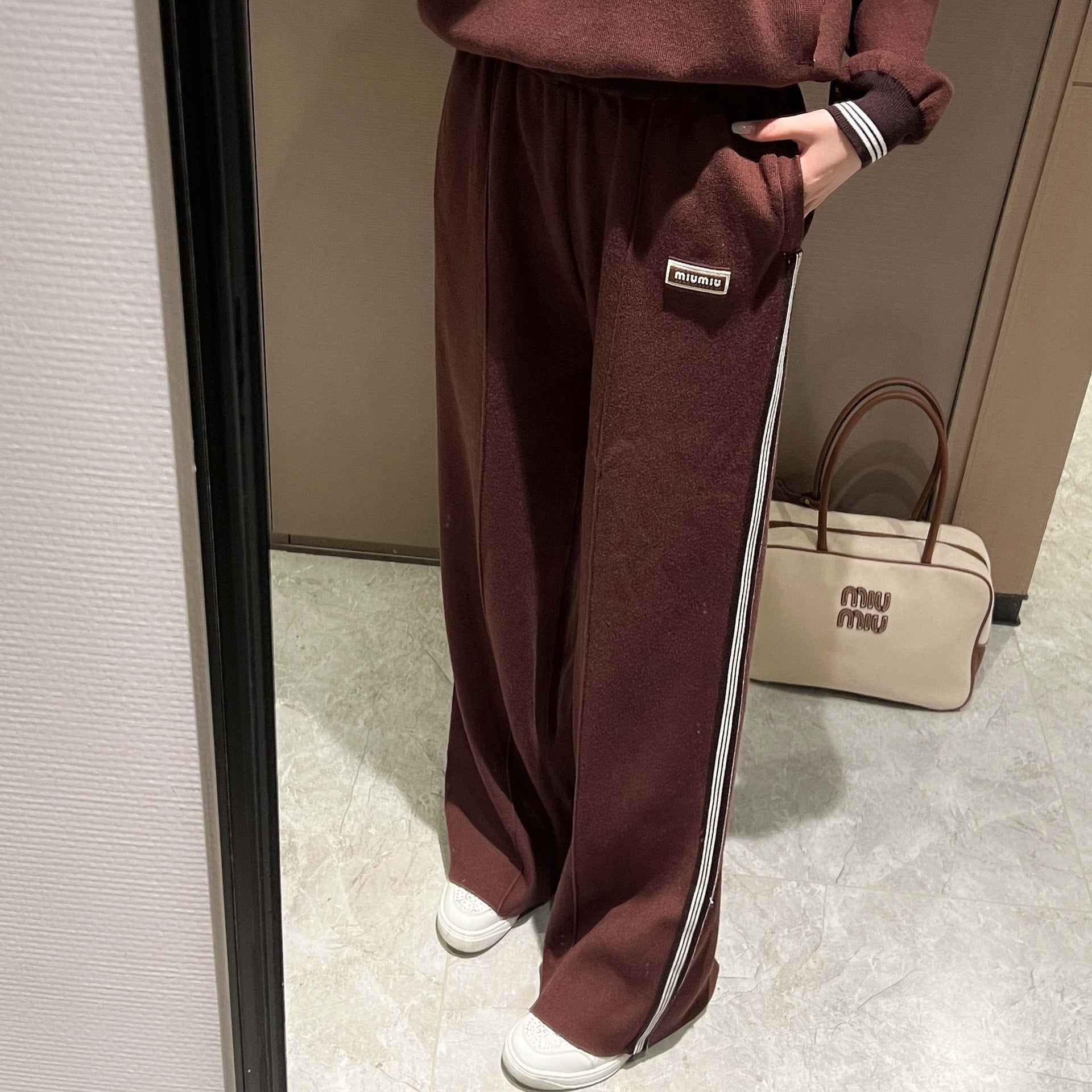 2025SS  Contrast color knitted tracksuit THOM TREND