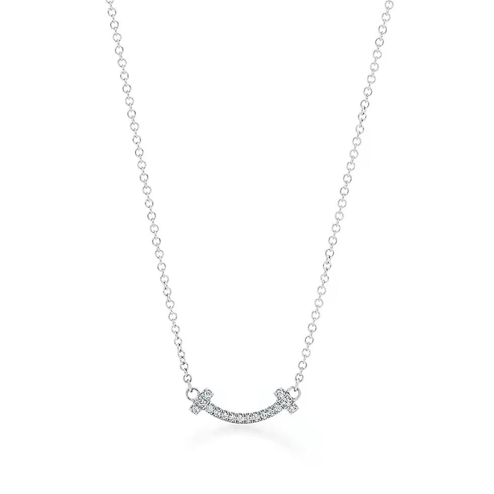 Tiffany Style Smile Cubic Zirconia Necklace detail view 12