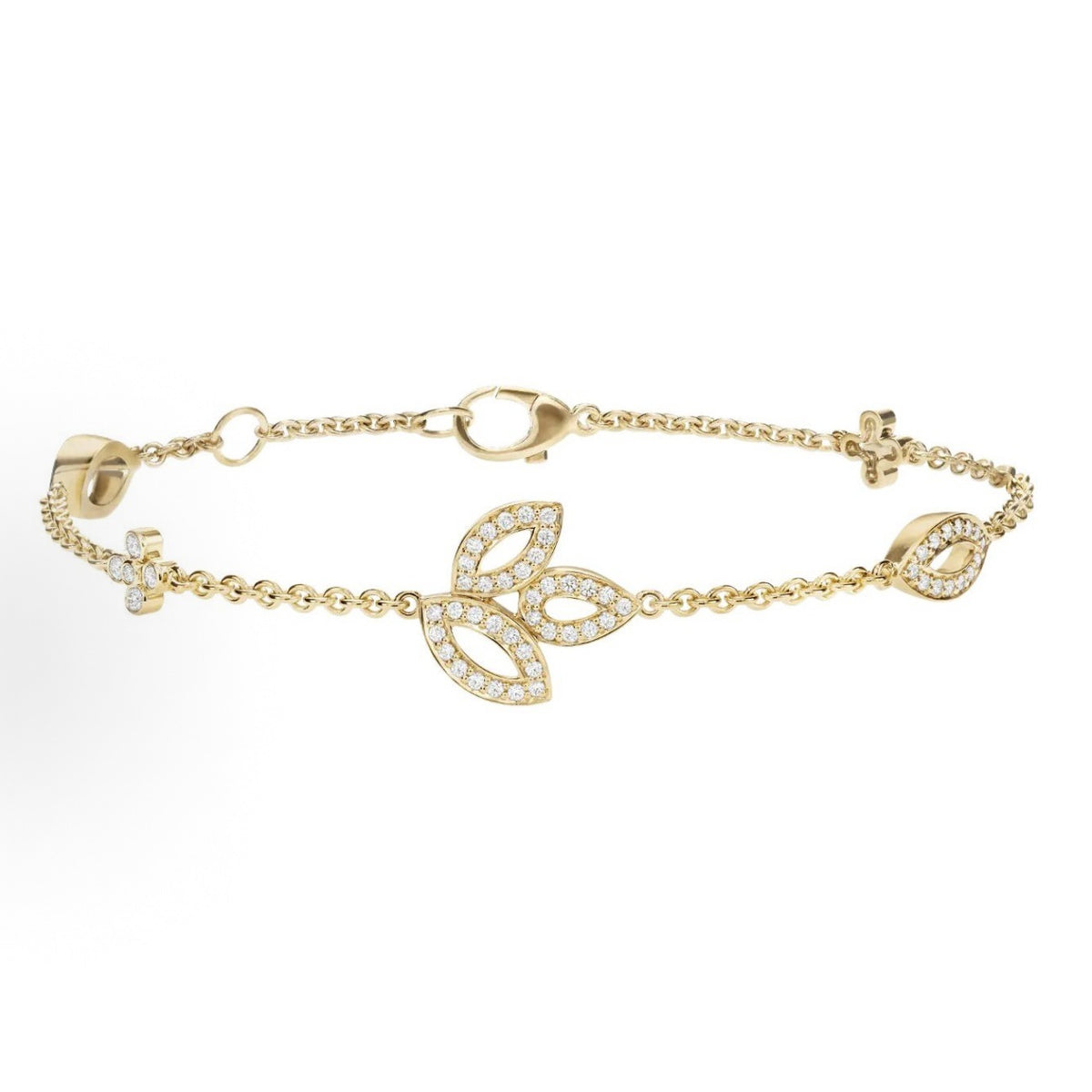 Harry Winston Style Leaf Cubic Zirconia Bracelet detail view 3