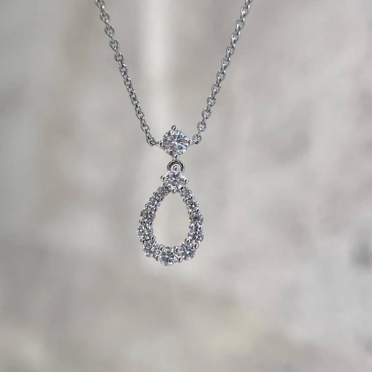 Harry Winston Style Lock Cubic Zirconia Necklace detail view 2