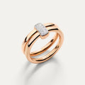 Pomellato Style Pillow Cubic Zirconia 18K Gold-Plated Ring - Pavé