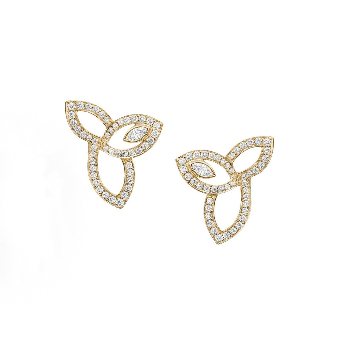 Harry Winston Style Three-Leaf Clover Cubic Zirconia White-Gold-Plated Necklace detail view 5