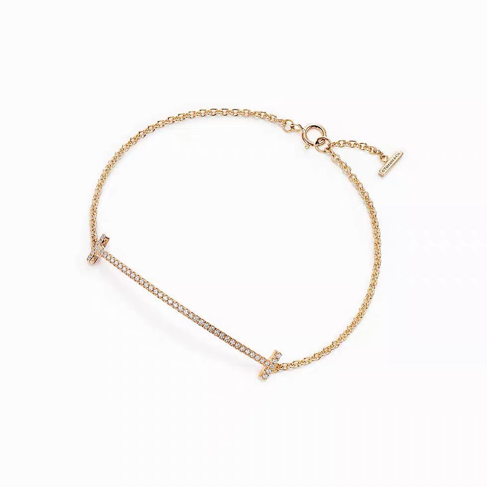 Tiffany Style Smile Cubic Zirconia 18K Gold-Plated Bracelet detail view 9