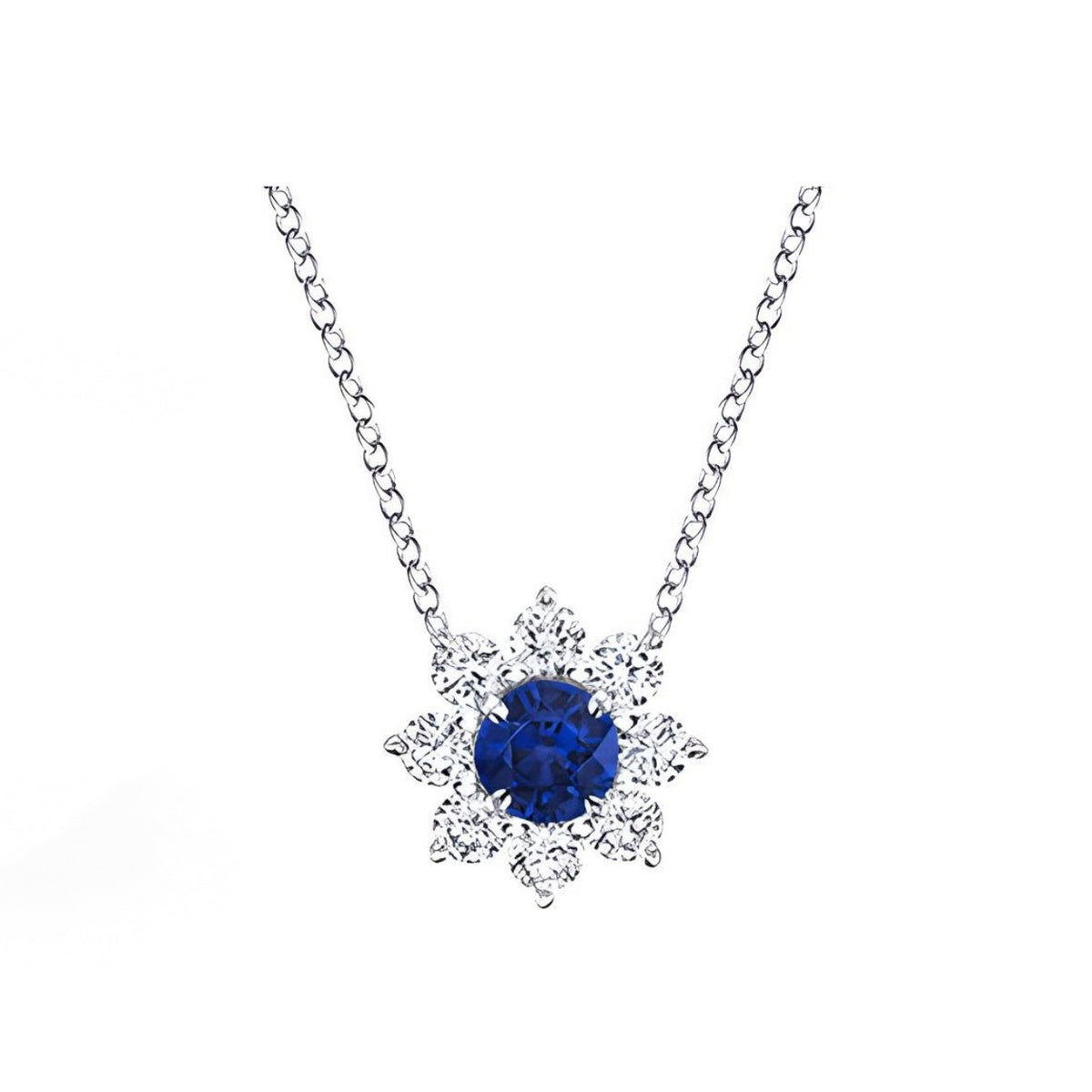 Harry Winston Style Sunflower Cubic Zirconia Necklace detail view 1