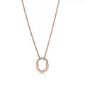 Tiffany Style Lock Cubic Zirconia 18K Gold-Plated Necklace detail view 1