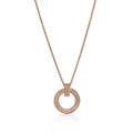 Tiffany Style T Motif Cubic Zirconia 18K Gold-Plated Necklace - T1 Necklace Rose Gold Tone