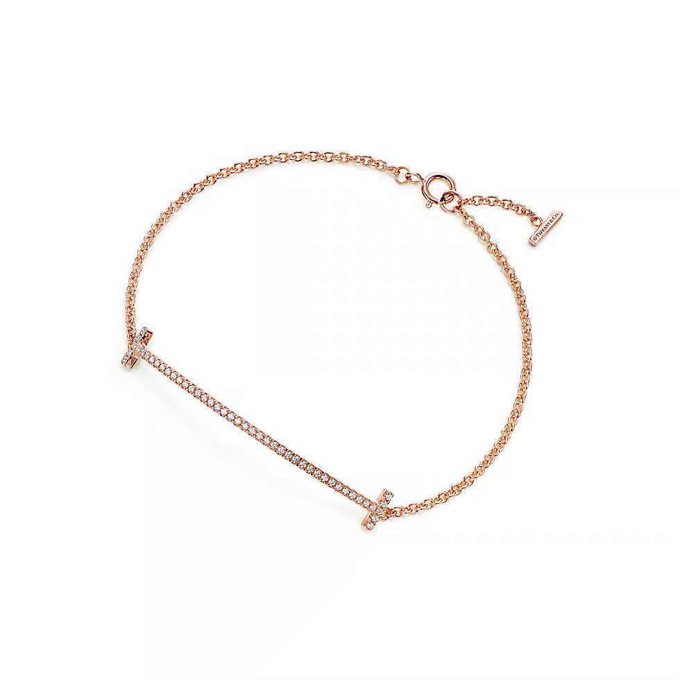 Tiffany Style Smile Cubic Zirconia 18K Gold-Plated Bracelet detail view 2