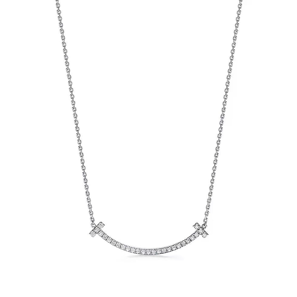 Tiffany Style Smile Cubic Zirconia Necklace detail view 14