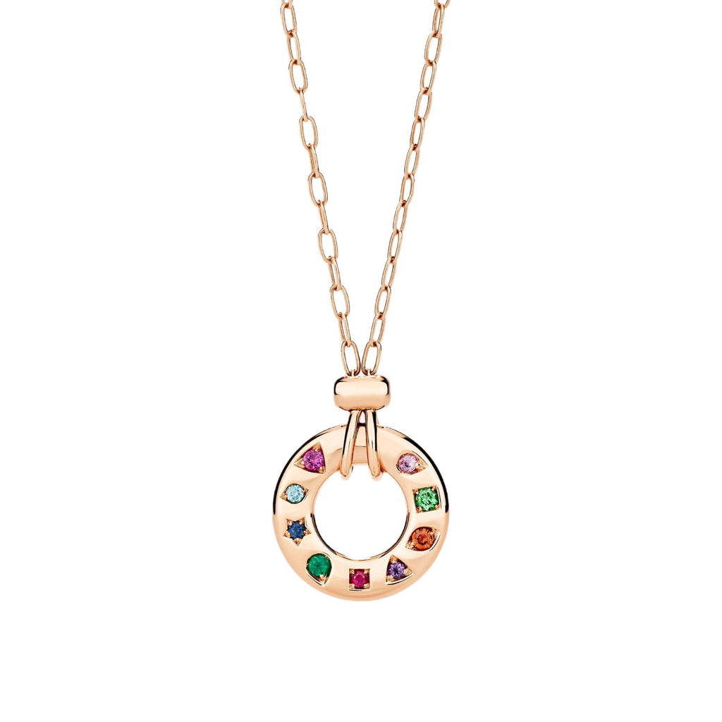 Pomellato Style Multicolor Stone 18K Gold-Plated Necklace detail view 4
