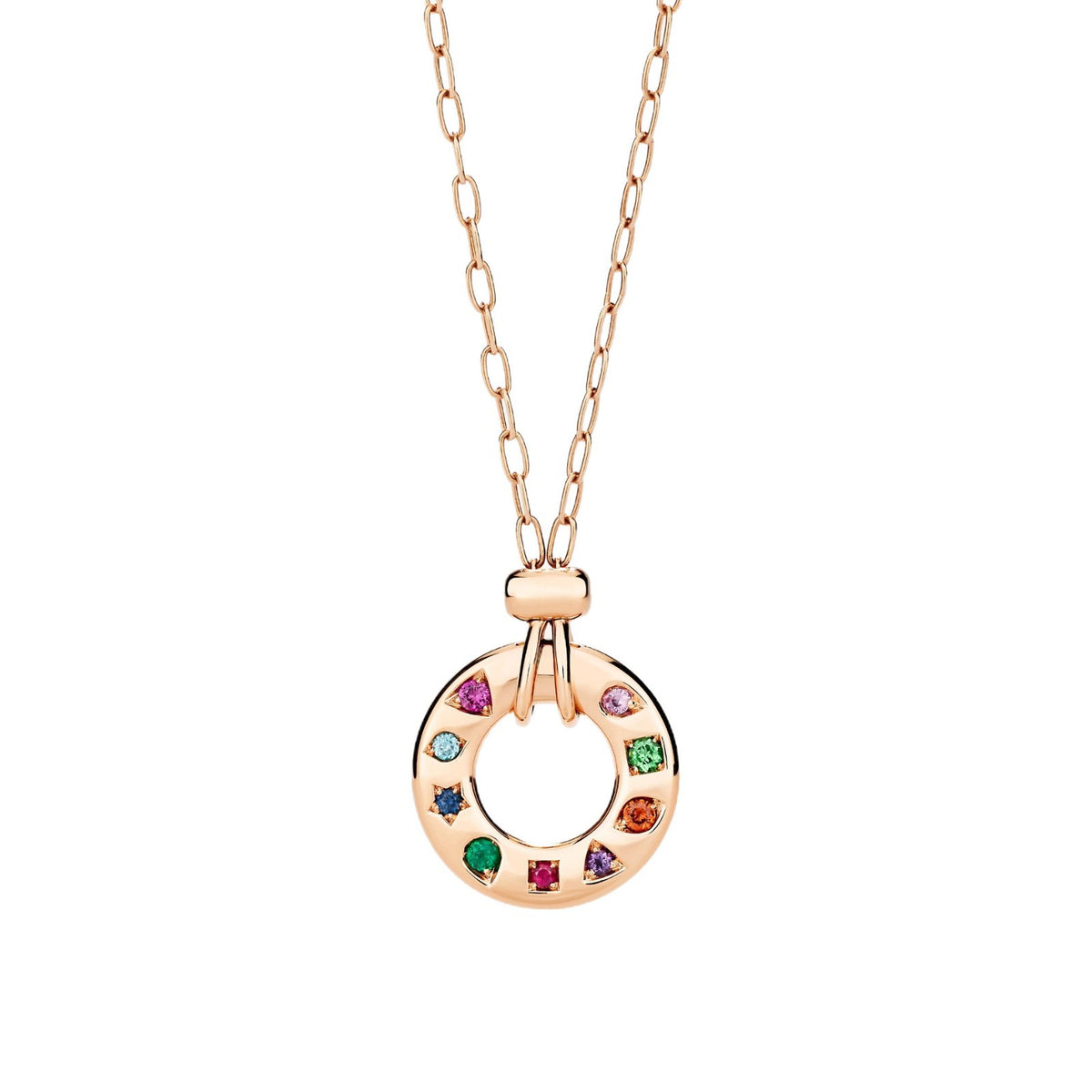 Pomellato Style Multicolor Stone 18K Gold-Plated Necklace detail view 4