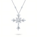 Harry Winston Style Snowflake Cross Cubic Zirconia Necklace - Snowflake Cross Necklace