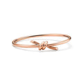 Tiffany Style Knot Cubic Zirconia 18K Gold-Plated Bangle detail view 2