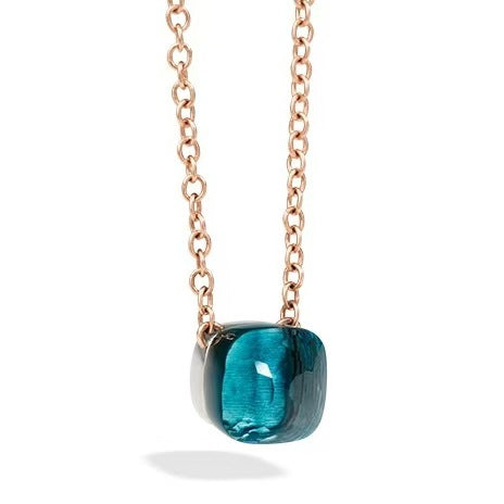 Pomellato Style Perfume Bottle 18K Gold-Plated Necklace - Blue
