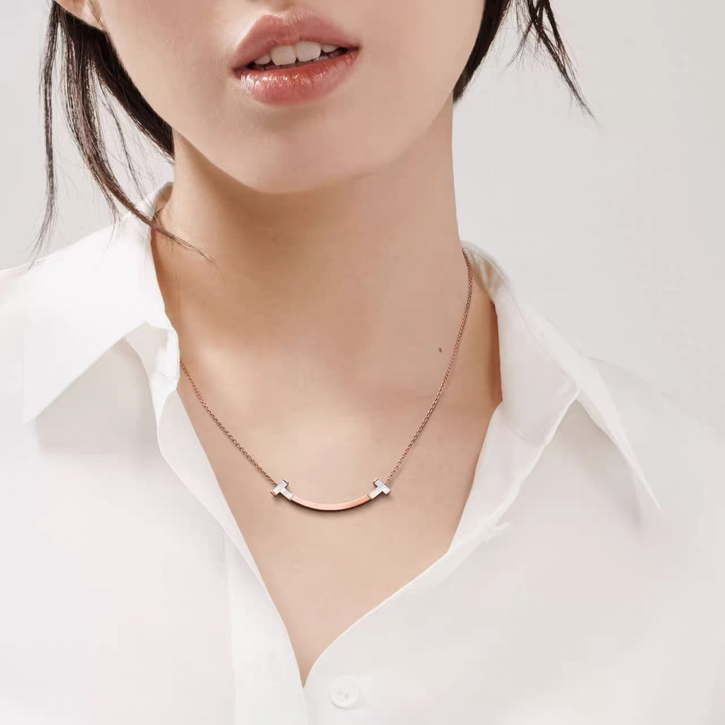 Tiffany Style Smile 18K Gold-Plated Necklace detail view 2