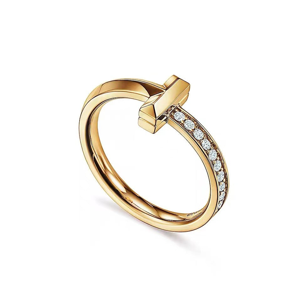 Tiffany Style Knot Cubic Zirconia 18K Gold-Plated Ring detail view 1