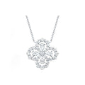 Harry Winston Style Four-Leaf Clover Cubic Zirconia Necklace - Clear Pavé
